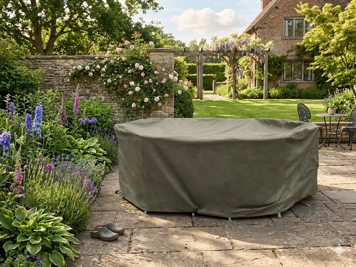 Bramblecrest 175 x 120cm Elliptical Dining Set Cover – Khaki