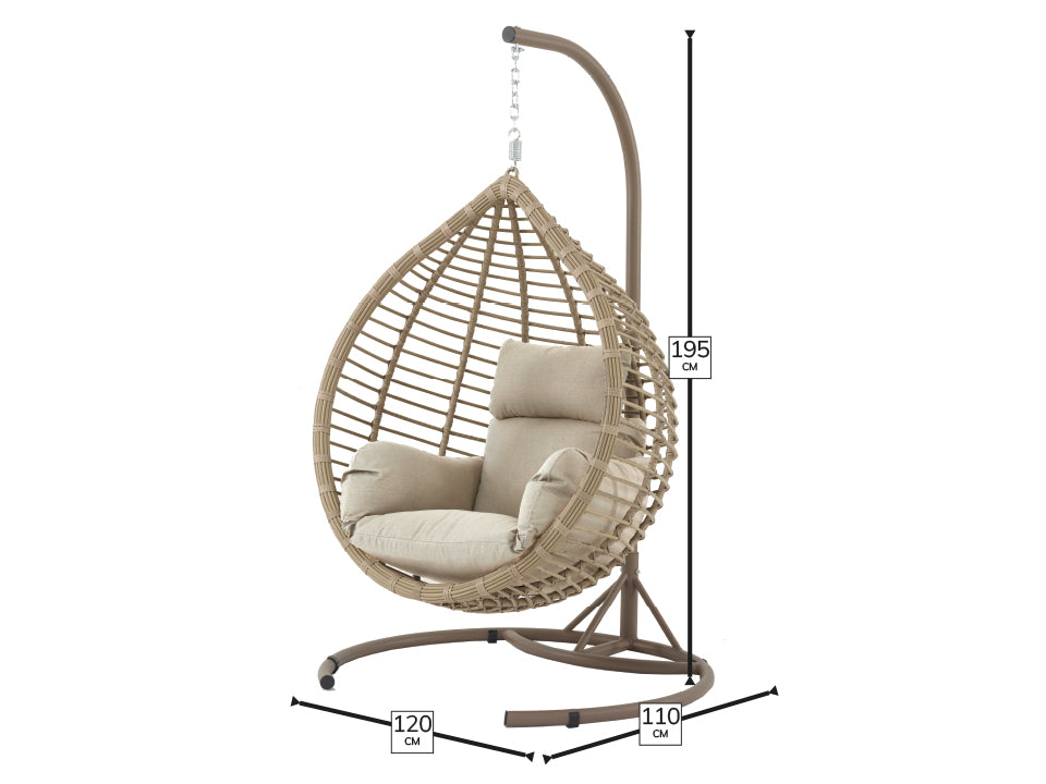 Bramblecrest Chedworth Single Tulip Hanging Cocoon – Sandstone