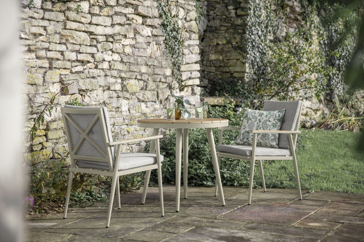 Wisley 80cm Round Table with 2 Armchairs