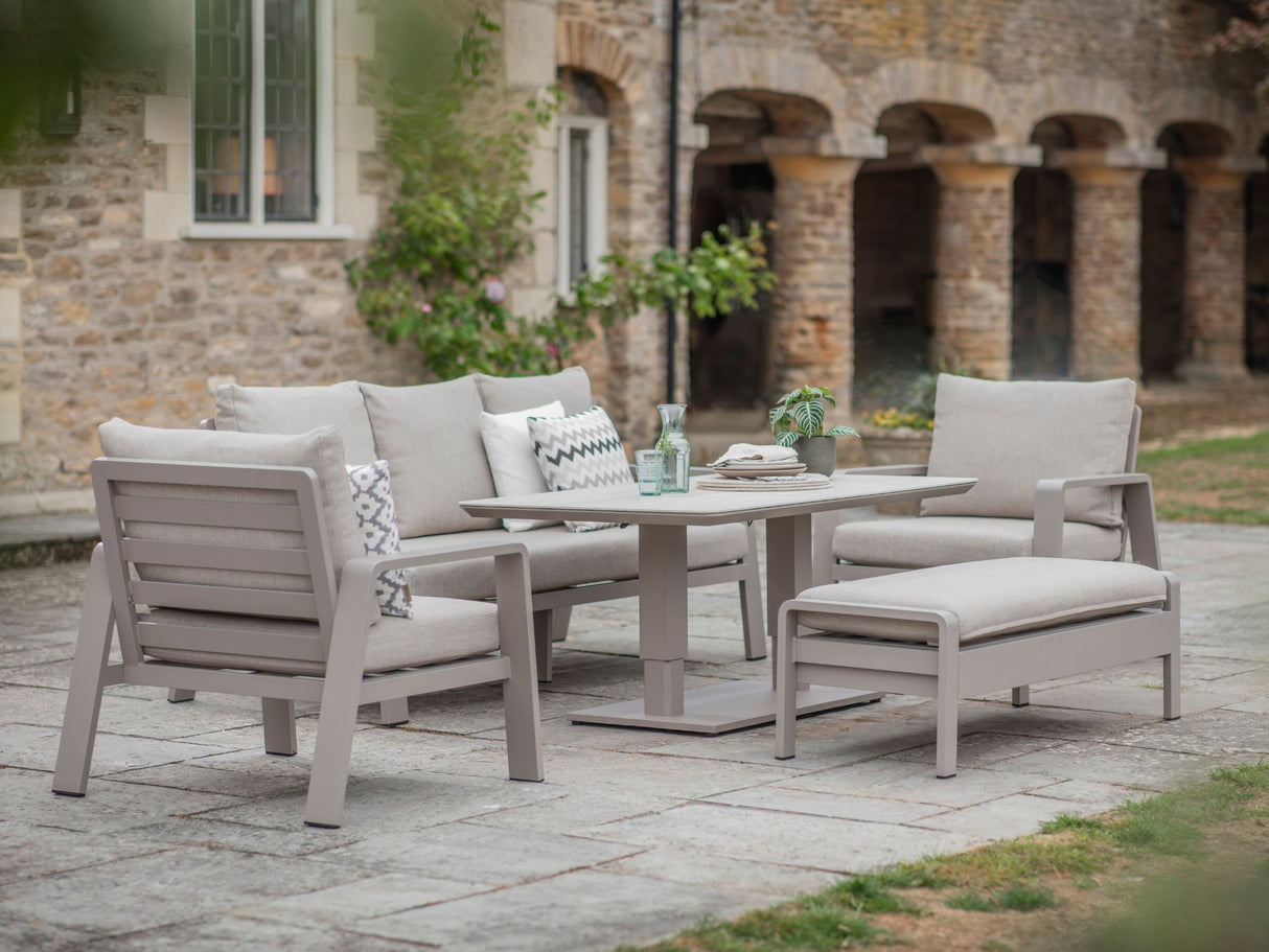 Bramblecrest Prague 3 Seat Lounge Set with Adjustable Table, 2 Chairs & Bench