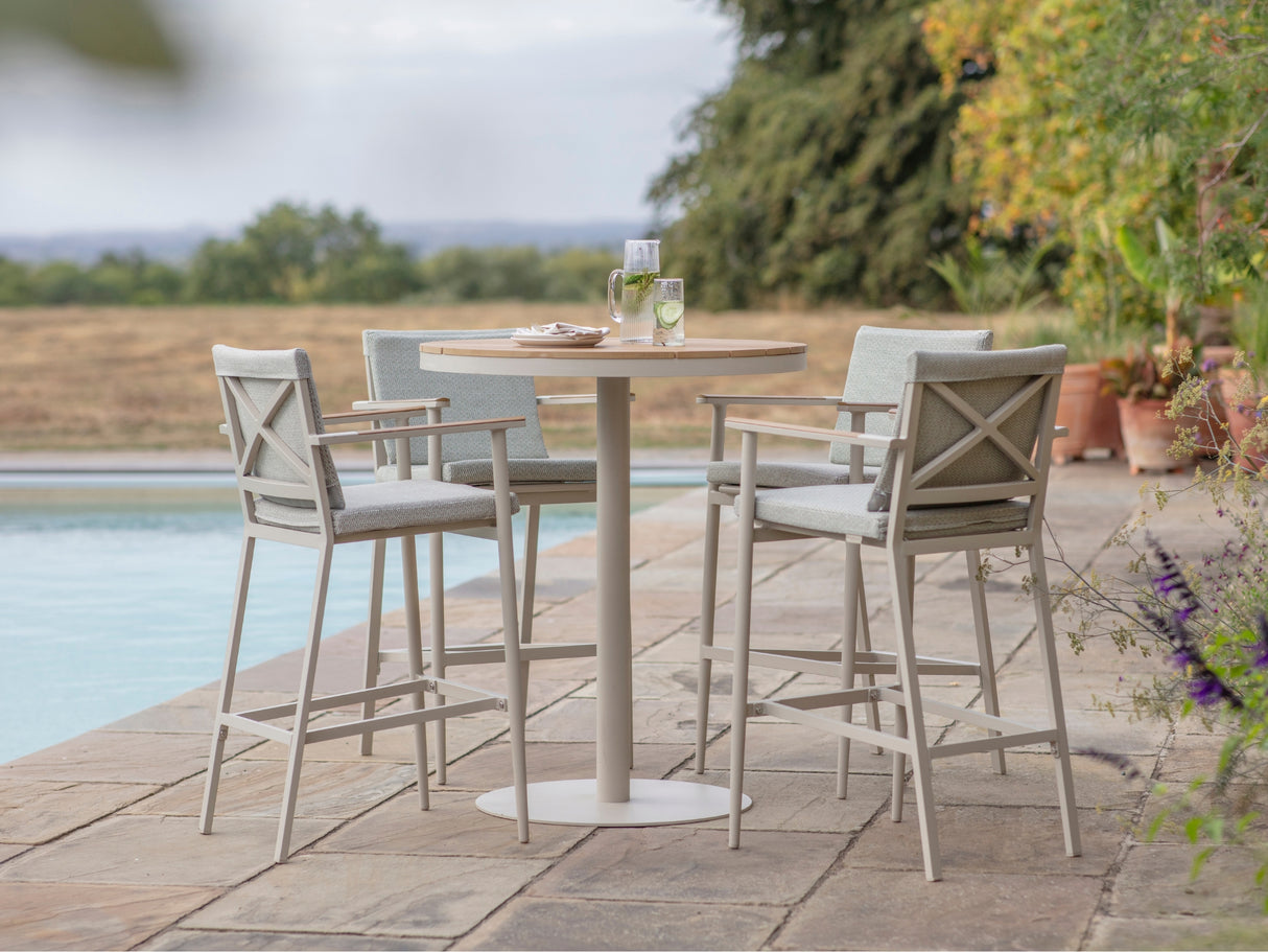 Bramblecrest Wisley 4 Seat Round Bar Set – Mocha