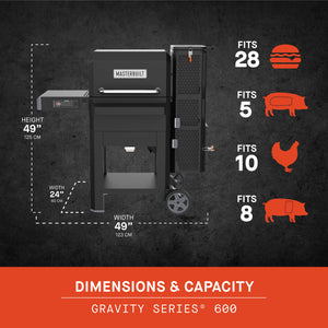 Masterbuilt® - Gravity Series™ 600 Digital Charcoal BBQ & Smoker