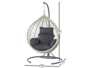Bramblecrest Chedworth Single Tulip Hanging Cocoon – Dove Grey