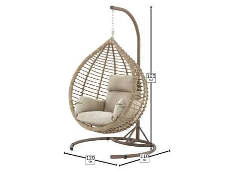Bramblecrest Chedworth Single Tulip Hanging Cocoon – Sandstone