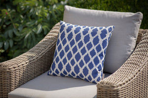 Bramblecrest Blue Trellis Square Scatter Cushion