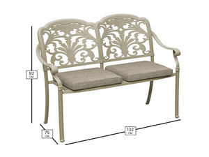 Bramblecrest Venice 2 Seat Bench – Stone
