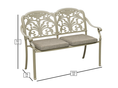 Bramblecrest Venice 2 Seat Bench – Stone