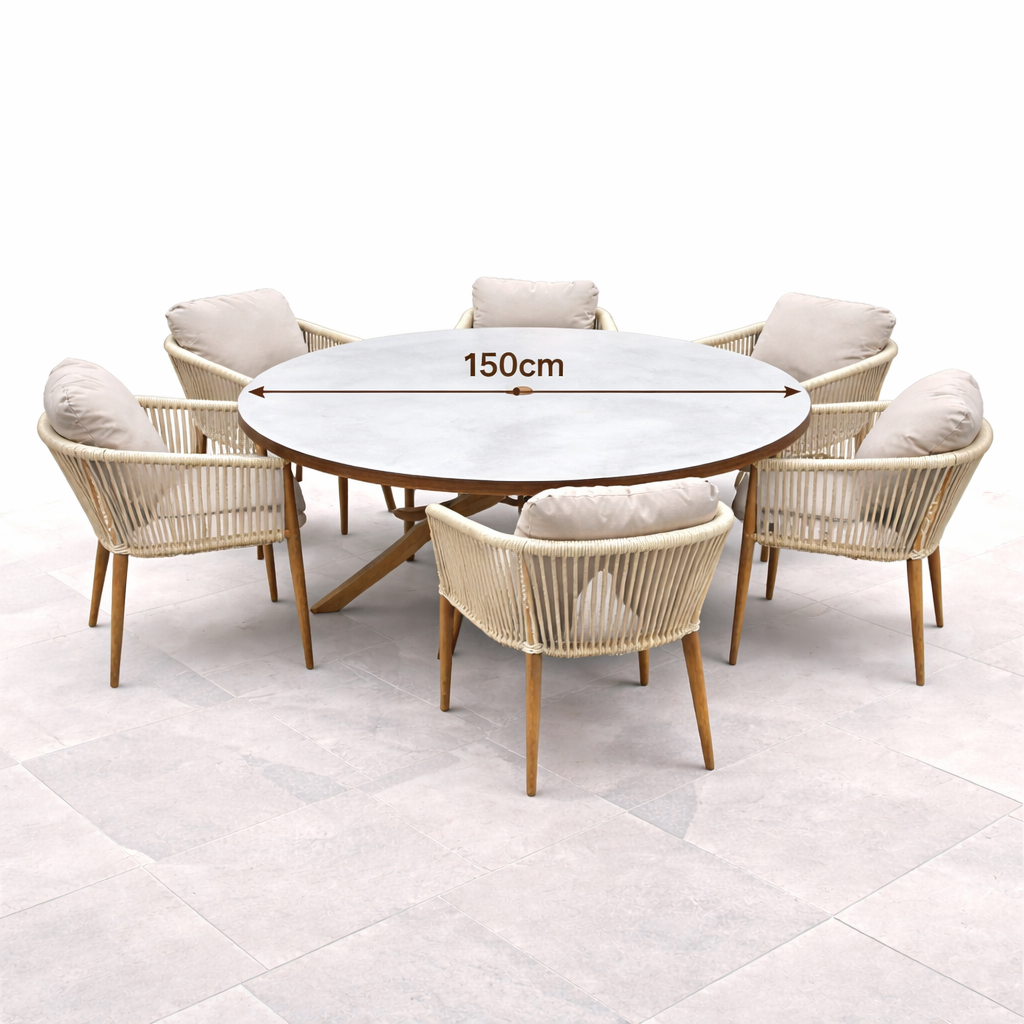 Wendover 6-Seater Dining Set with Round Table