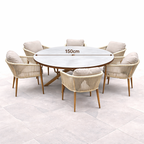 Wendover 6-Seater Dining Set with Round Table