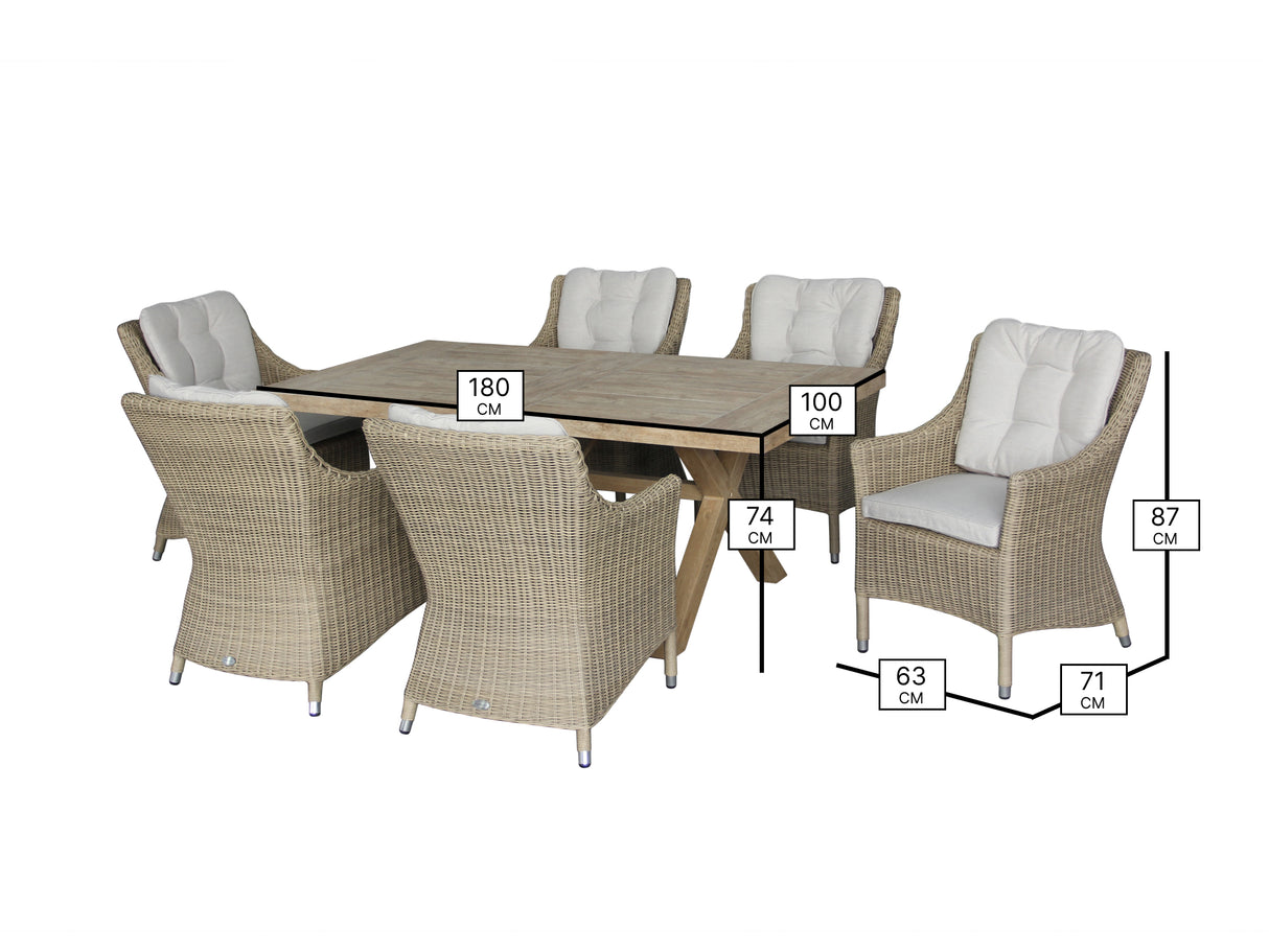 Bramblecrest Fairford 6 Seat Ceramic Top Dining Set