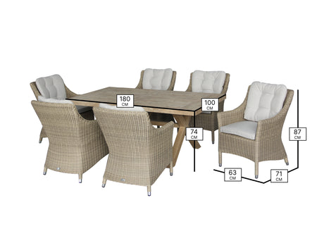 Bramblecrest Fairford 6 Seat Ceramic Top Dining Set