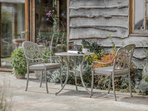 Venice 78cm Round Bistro Table with 2 Stacking Armchairs