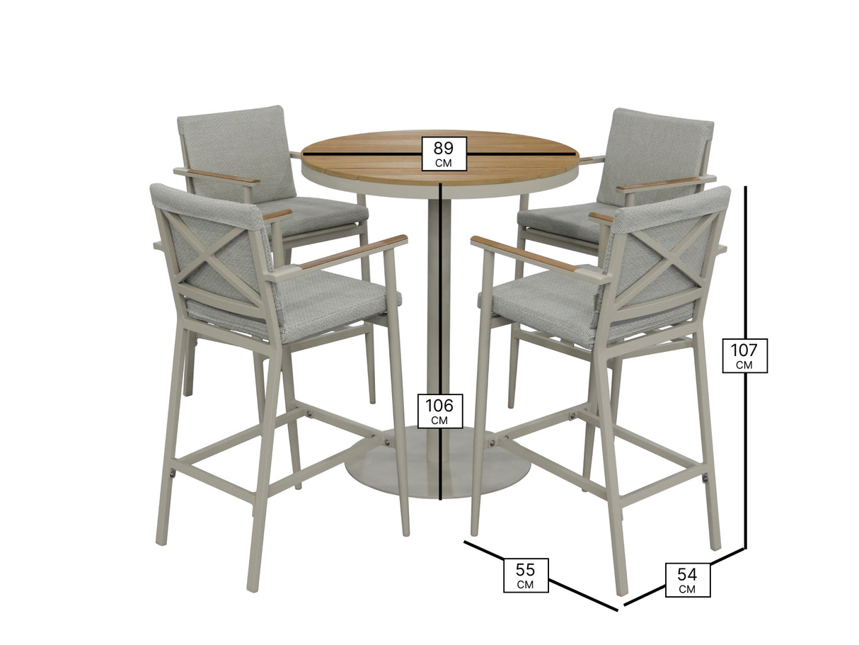 Bramblecrest Wisley 4 Seat Round Bar Set – Mocha
