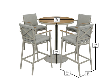 Bramblecrest Wisley 4 Seat Round Bar Set – Mocha