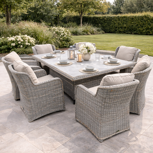 Valley 8-Seater Rattan Dining Set with Long Table